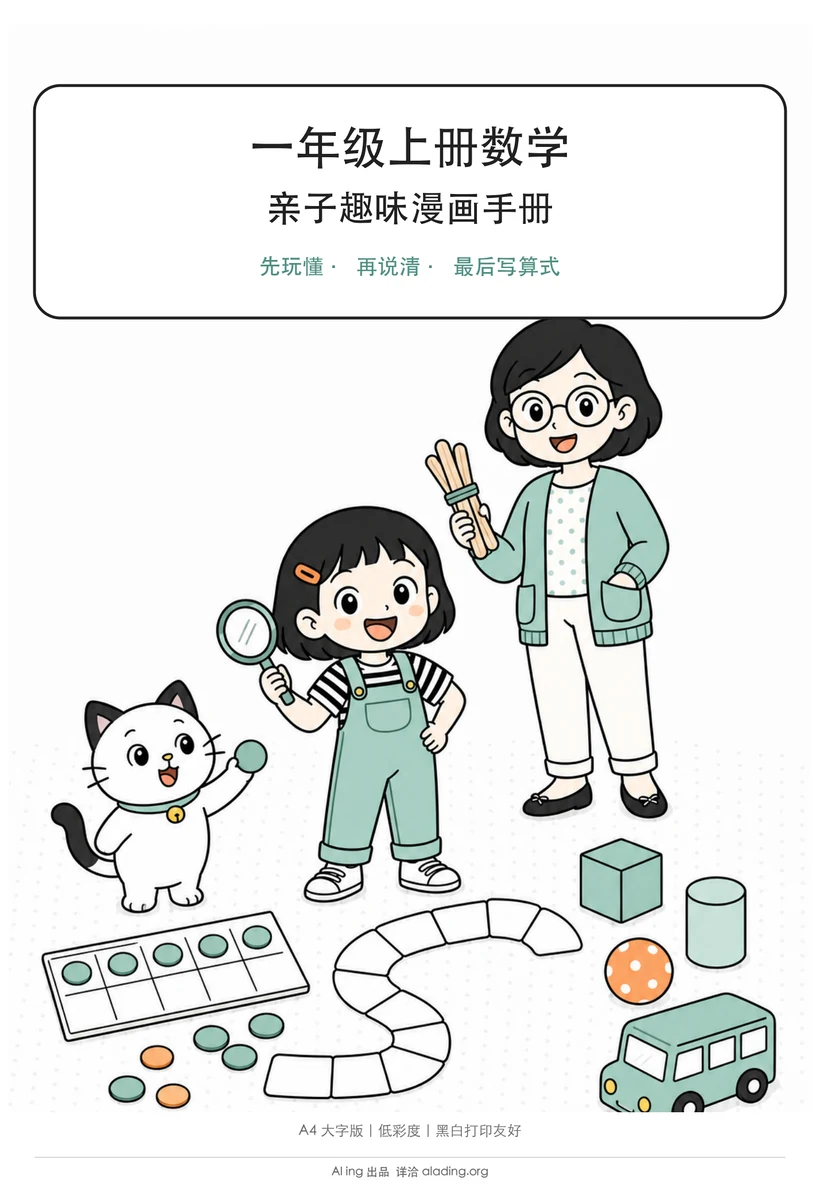 一年级数学亲子趣味漫画手册封面